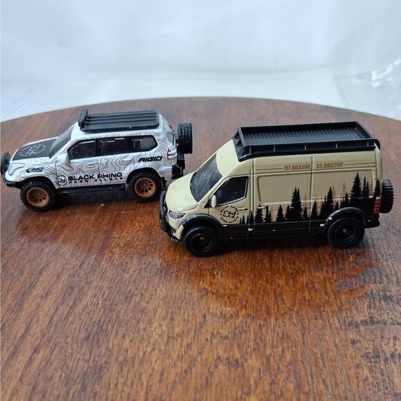 HOT WHEELS Premium Set of 2 Diecast Cars Mercedes Sprinter + Toyota Land Cruiser - Picture 1 of 11